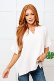 Down to Business V-Neck Blouse in Cream