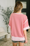 Raquel Exposed Seam Top in Pink