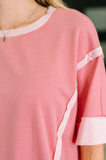 Raquel Exposed Seam Top in Pink