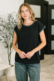 Little Details Trim Detail Top in Black