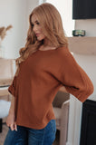 Lotta Love Knitted Sweater Top in Rust