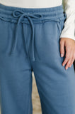 Lounge Line Wide Leg Sweats in Dusty Blue