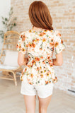 Magic Square Neck Floral Blouse