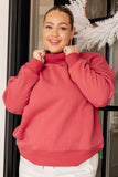 Cassandra Mock Neck Pullover in Cranberry