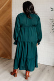 Tiered Dress in Hunter Green