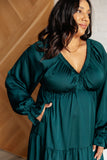 Tiered Dress in Hunter Green