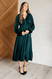 Tiered Dress in Hunter Green