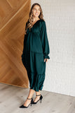 Tiered Dress in Hunter Green