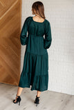 Tiered Dress in Hunter Green