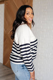 Savannah Striped Sweater in White