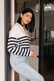 Savannah Striped Sweater in White