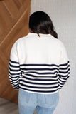 Savannah Striped Sweater in White