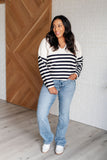 Savannah Striped Sweater in White