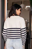 Savannah Striped Sweater in White