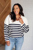 Savannah Striped Sweater in White