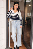 Savannah Striped Sweater in White