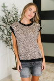 Meow's the Time Banded Hem Top in Leopard Print