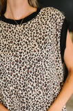 Meow's the Time Banded Hem Top in Leopard Print