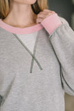 Midnight Cravings Trim Accent Pullover in Grey