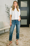 Naomi Cable Knit Puff Sleeve Top