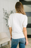 Naomi Cable Knit Puff Sleeve Top