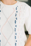 Naomi Cable Knit Puff Sleeve Top