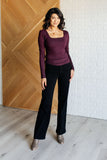 Brenna Long Sleeve Top in Cassis