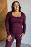 Brenna Long Sleeve Top in Cassis