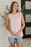 Pleat Detail Sleeveless Top in Pink