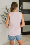 Pleat Detail Sleeveless Top in Pink