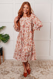 Trisha Balloon Sleeve Floral Dress