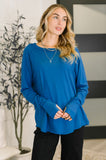 Nice to Each Other Raglan Sleeve Top in Classic Blue