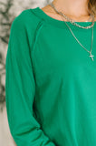 Nice to Each Other Raglan Sleeve Top in Kelly Green