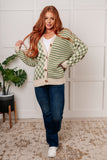 Checkered Button Down Sweater Knit Cardigan