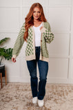 Checkered Button Down Sweater Knit Cardigan