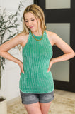 Offbeat Essential Mineral Washed Tank in Kelly Green