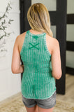 Offbeat Essential Mineral Washed Tank in Kelly Green