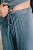 Hannah Top and Bottom Lounge Set in Dusty Blue