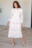 Calmness Mock Neck Lace Dress