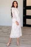 Calmness Mock Neck Lace Dress