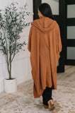 Pamper Travel Hooded Cardigan in Chestnut
