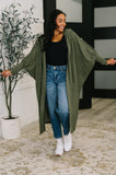 Pamper Travel Hooded Cardigan in Olive