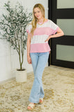 Parlour Picnic Color Block Knit Top in Pink