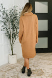 Glenn Turtleneck Dress in Deep Camel