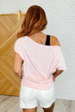 Pilates Princess Off Shoulder Top in Seashell Pink