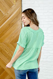 Plain and Sassy V-Neck Tee in Mint Green