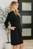 Portfolio Quarter Sleeve Dress in Black