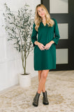 Portfolio Quarter Sleeve Dress in Hunter Green