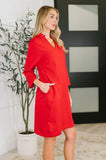 Portfolio Quarter Sleeve Dress in Red