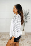 Striped Sleeve Top in Black